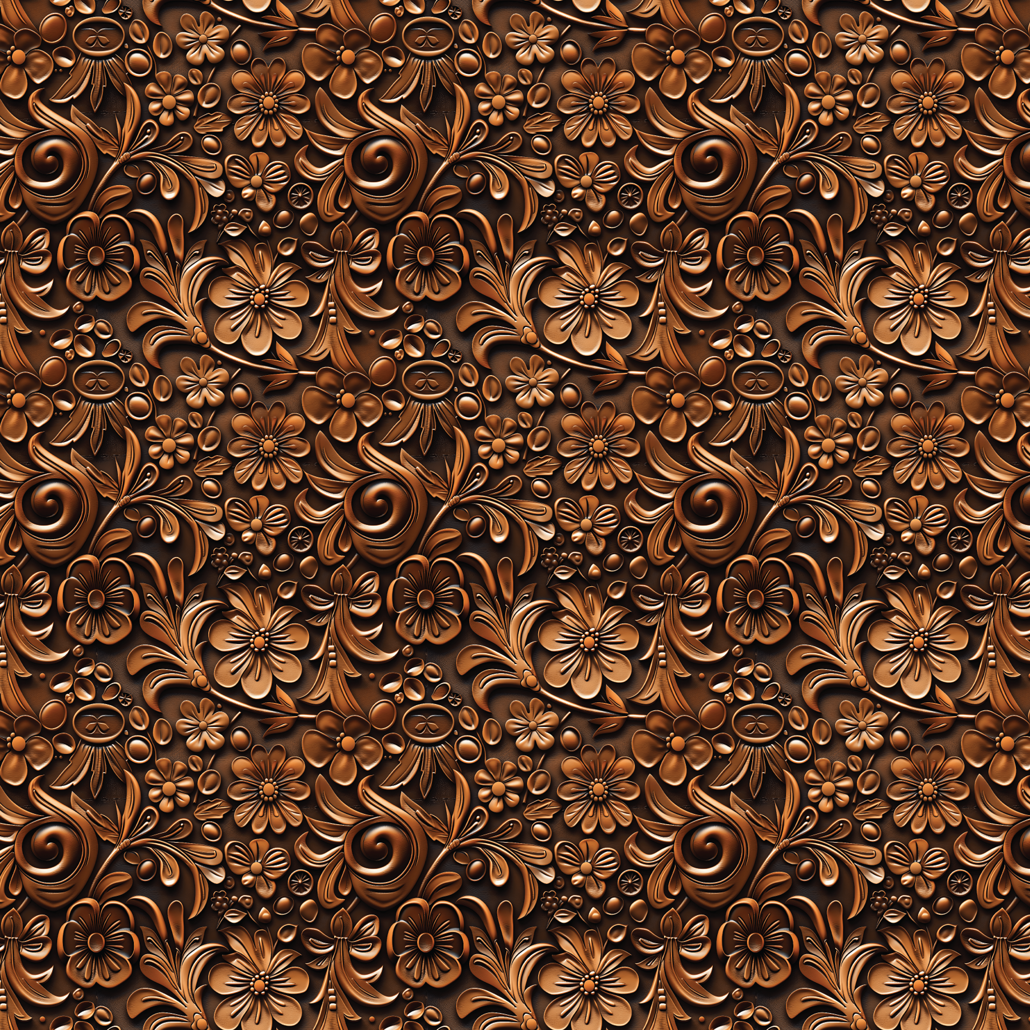 P1173 | Floral Tooled Leather Pattern Acrylic Sheets - CMB Pattern Acrylic